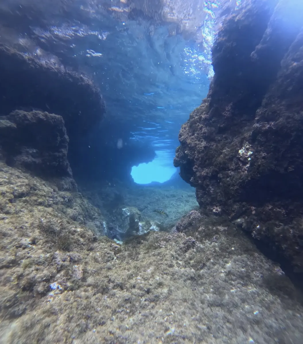Guided underwater cave diving in Al Hoceima